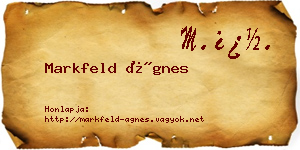 Markfeld Ágnes névjegykártya
